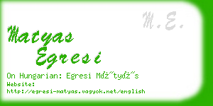 matyas egresi business card